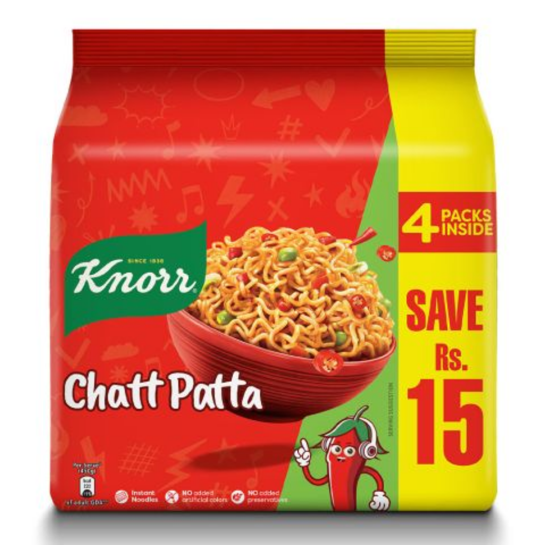 Knorr Noodles Chatt Patta, Family Pack, 4-Pack Inside