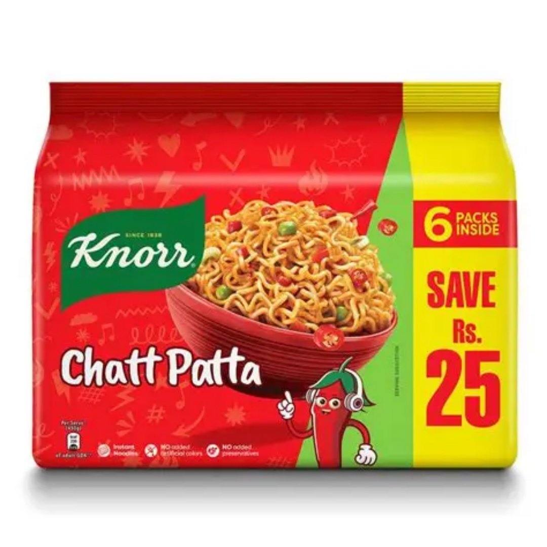 Knorr Noodles Chatt Patta, Party Pack, 6-Pack Inside