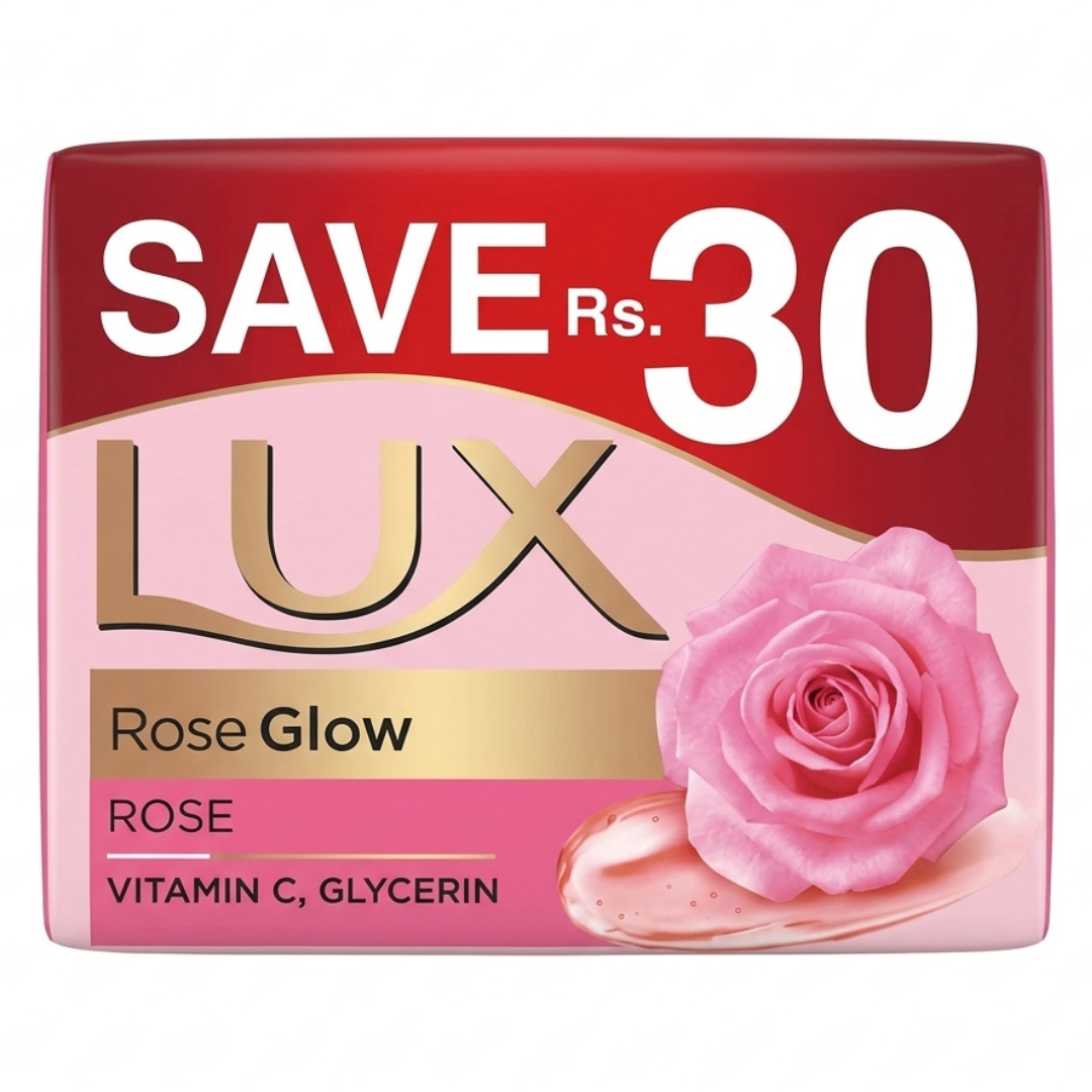 Lux Soap Rose Glow 123g Pack of 3