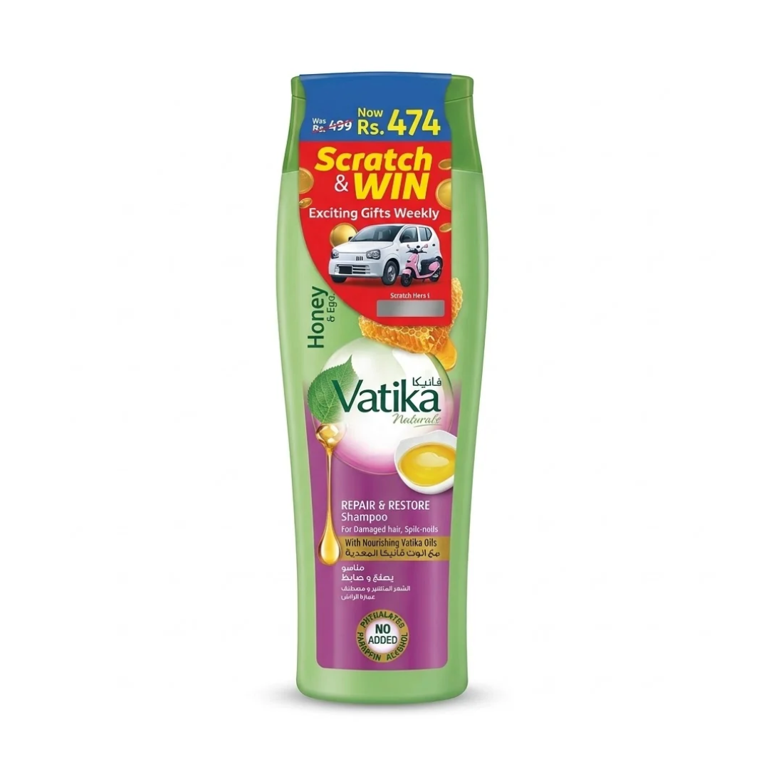Vatika Naturals Repair & Restore Shampoo 185ml